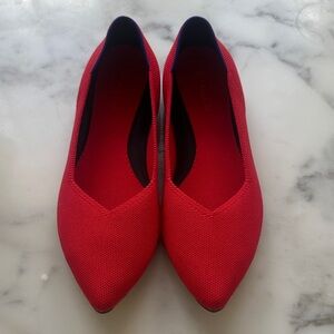 Rothy's Scarlet Red Pointed Flats